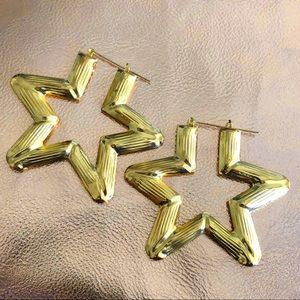 Gold Star Bamboo Earrings